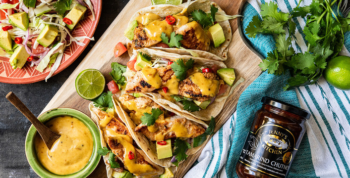 Simple Summery Fish Tacos with Tamarind Mayo