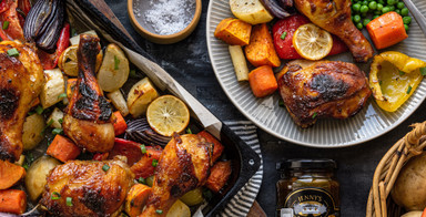 One Tray Sticky Tamarind Chicken and Veggie Bake One Tray Sticky Tamarind Chicken and Veggie Bake