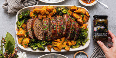 Bacon Wrapped Meatloaf with Tamarind Glaze