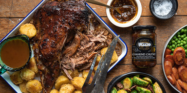 Slow-roasted  Lamb Leg with Tamarind Glaze & Gravy Slow-roasted  Lamb Leg with Tamarind Glaze & Gravy