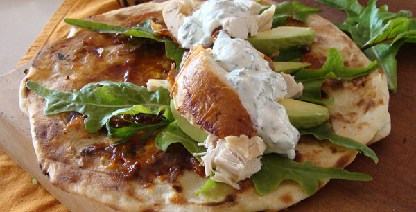 Indian Naan Wrap with Chicken, Tamarind & Mint