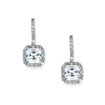 Radiant Cut Cubic Zirconia Drop Earring MA 3609e