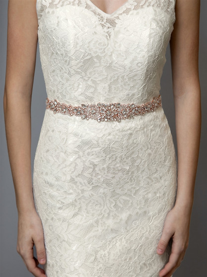 Stunning Rose Gold Bridal Sash 4609B  $99