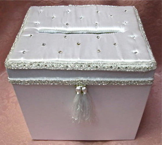 White Satin Jeweled Box RENTAL