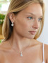 ma 4550 $39  CZ Halo Pear Shaped Necklace and Earrings