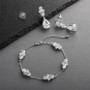 Cubic Zirconia Multi-Shape Bridal Bracelet and Earrings Set M592BS $39