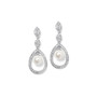 ma 700 Pave CZ Wedding Earrings with Caged Pearl