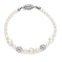 ma 1125  Dainty Wedding Bracelet with Pearls & Rhinestone Fireballs