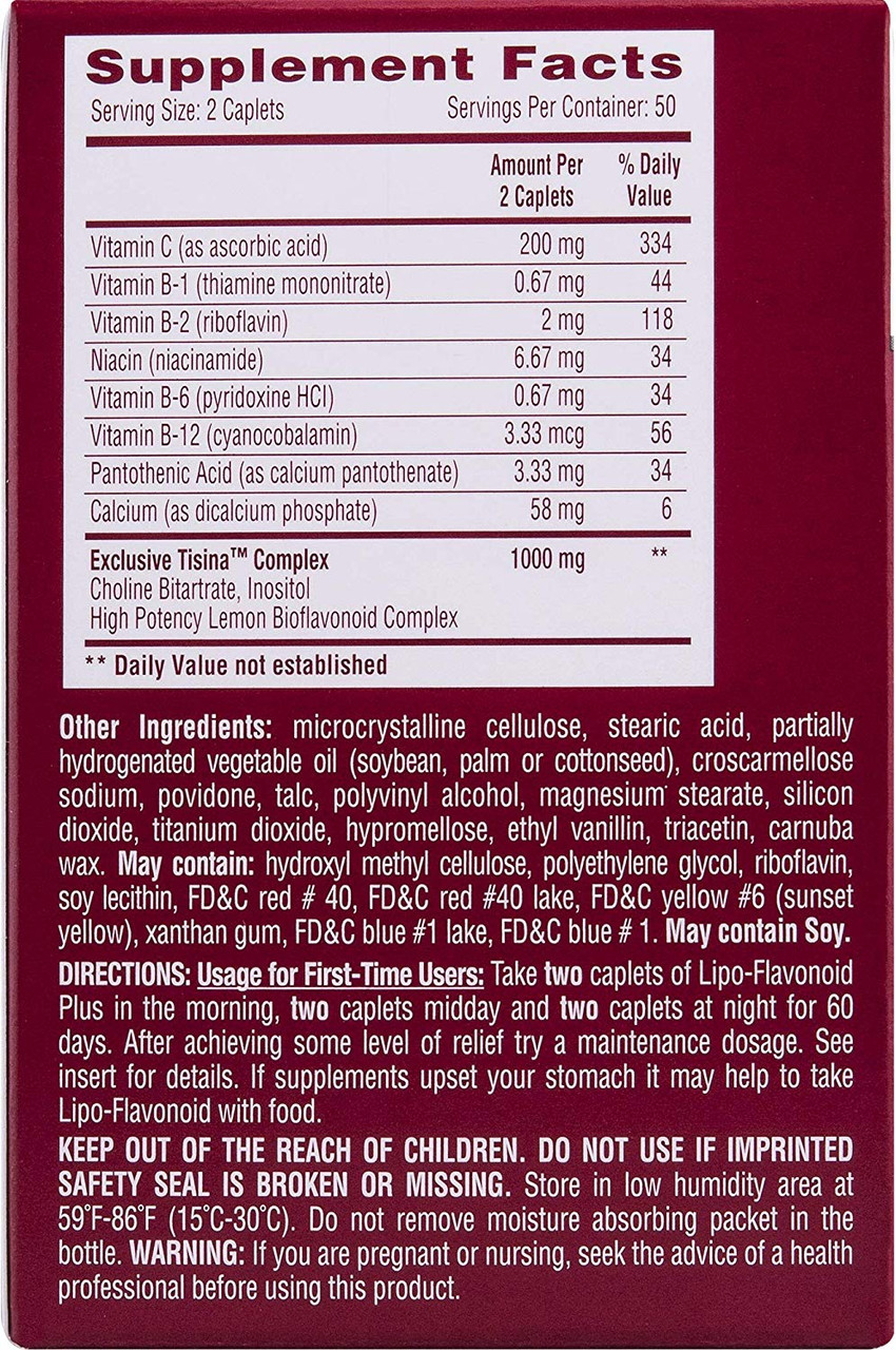 LipoFlavonoid Plus Ear Health Supplement 100 Caplets 1 ENT Doctor for Ear