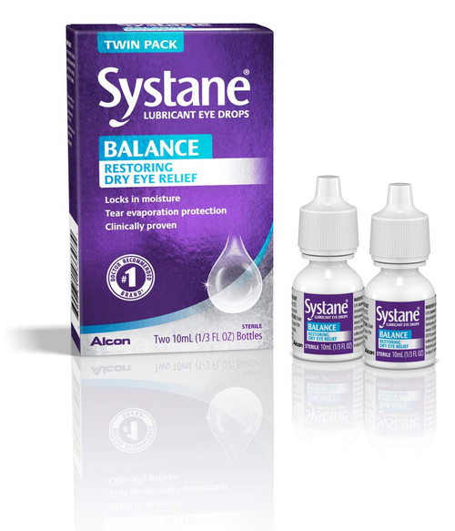 Systane Balance Lubricant Eye Drops, Restorative Formula, Twin pack, 0.33 Fluid Ounce Systane Balance Lubricant Eye Drops, Restorative Formula, Twin pack, 0.33 Fluid Ounce