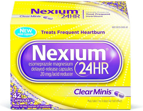 Nexium 24HR ClearMinis Heartburn, 42 Delayed Release Capsules (Pack of 2) Nexium 24HR ClearMinis Heartburn, 42 Delayed Release Capsules (Pack of 2)