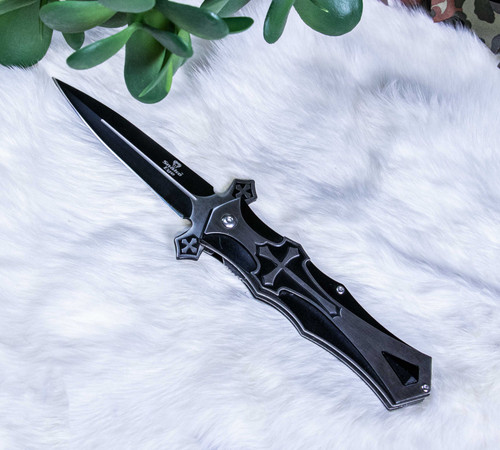 STILETTO - BLACK/SILVER CROSS