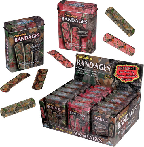 CAMO BANDAGES 15 PC DISPLAY
