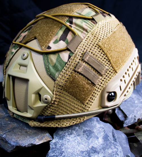 Guard Dog FAST Ballistic Helmet - Tan/ Camo Cover