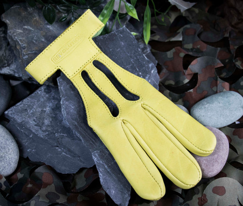 3 Finger Leather Gloves – Beige – Small