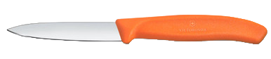 Paring Knife with Straight Edge and Pointed Tip-Orange