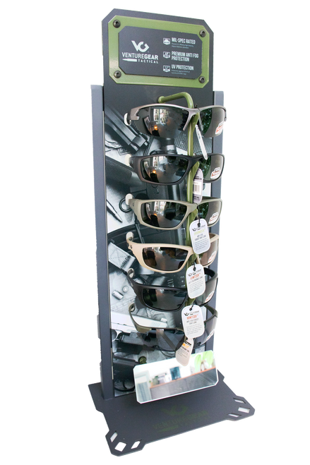 Venture Gear Tactical Eyewear Display Rack with 12 Assorted Safety Glasses