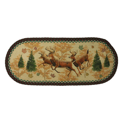 Braided Rug 48-inch Oval - Deer.
