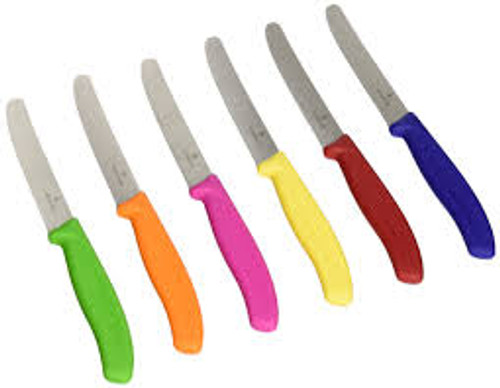 Colored Utility Knife Display (24 - 4½" Serrated, Round)