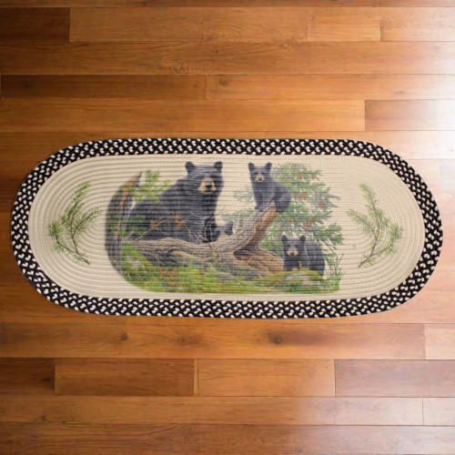 Braided Rug 48-inch Oval - Bear Wilderness Playgound
