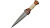12.5" DAMASCUS DIRK W/ LEATHER SHEATH