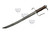 28" DAMASCUS PIRATE SWORD W/ LEATHER SHEATH