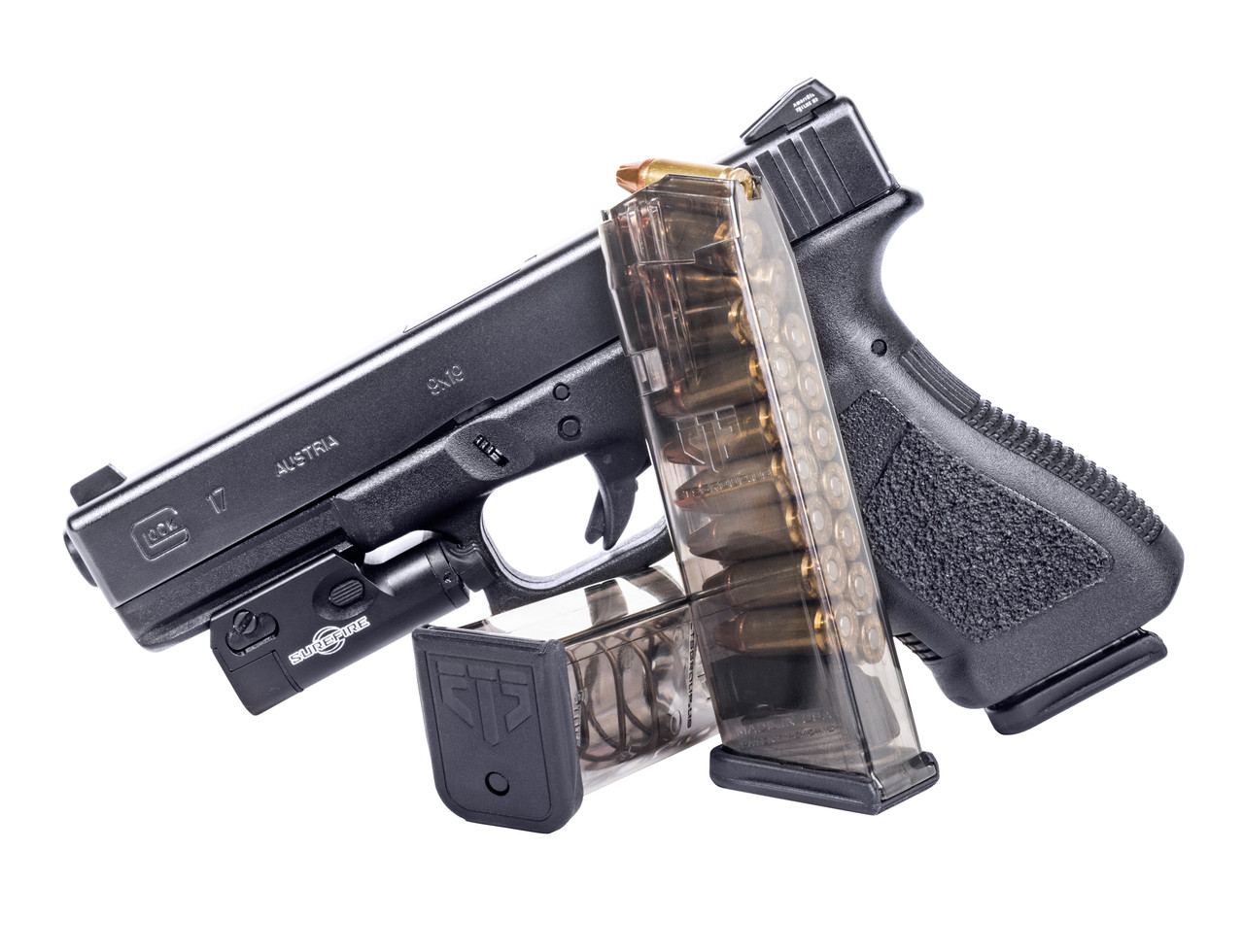 ETS Mag GLOCK 9MM 17 RD Smoke (Fits Glock 17, 18, 19, 19X, 26, 35, 45)