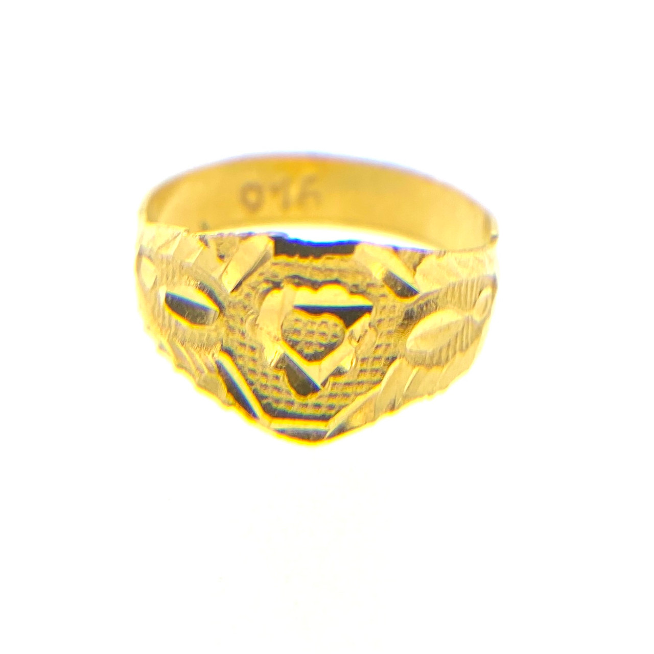 Cross Pattern Gold Finger Ring For Men