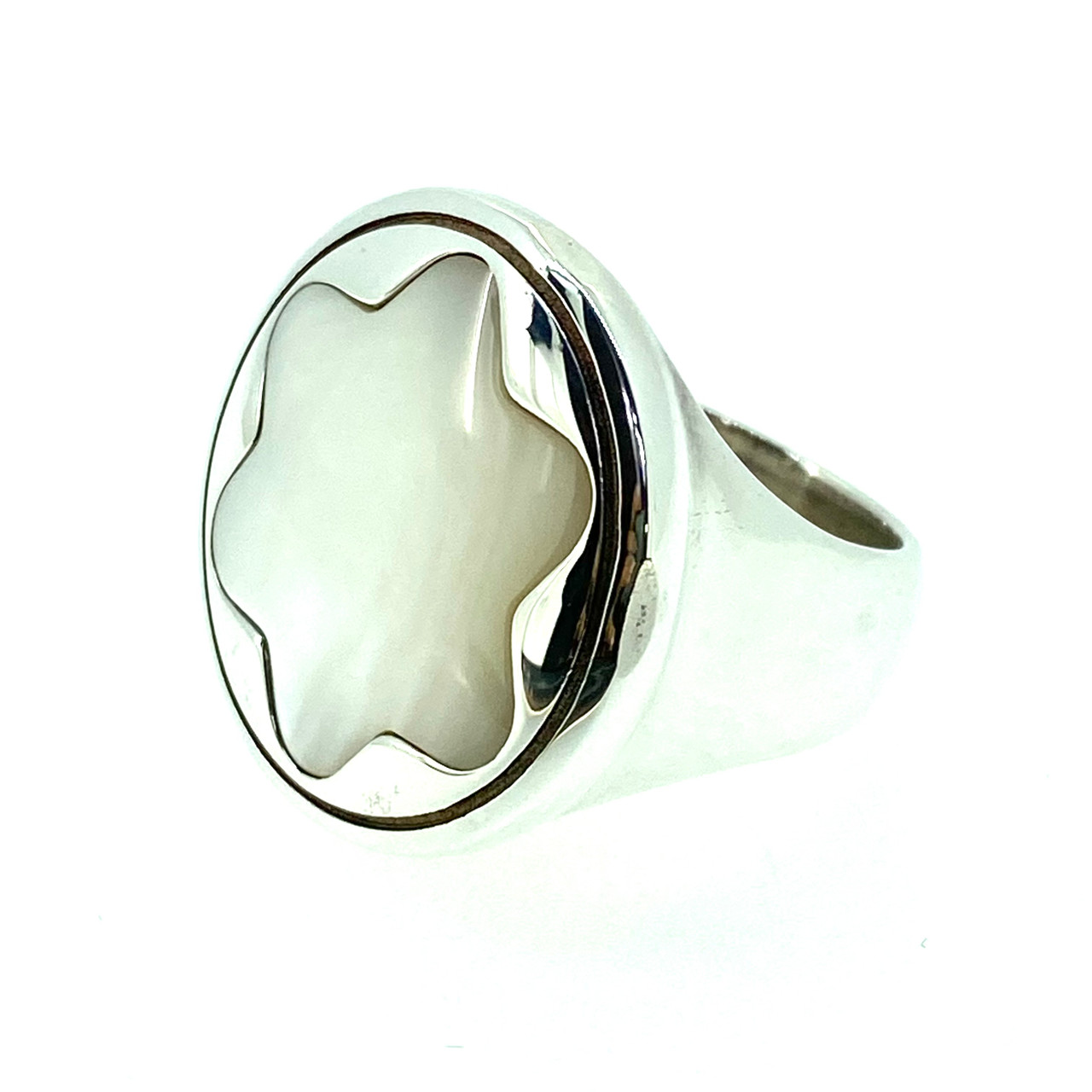 MONTBLANC SILVER MOTHER-OF-PEARL RING