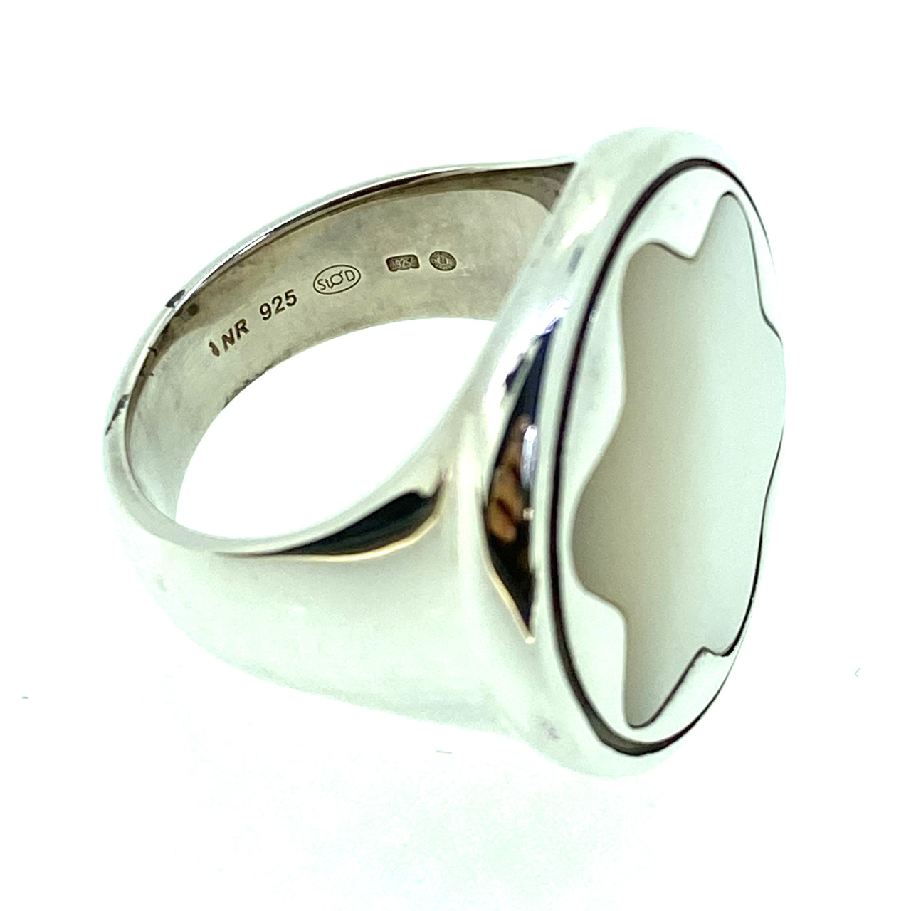 MONTBLANC SILVER MOTHER-OF-PEARL RING