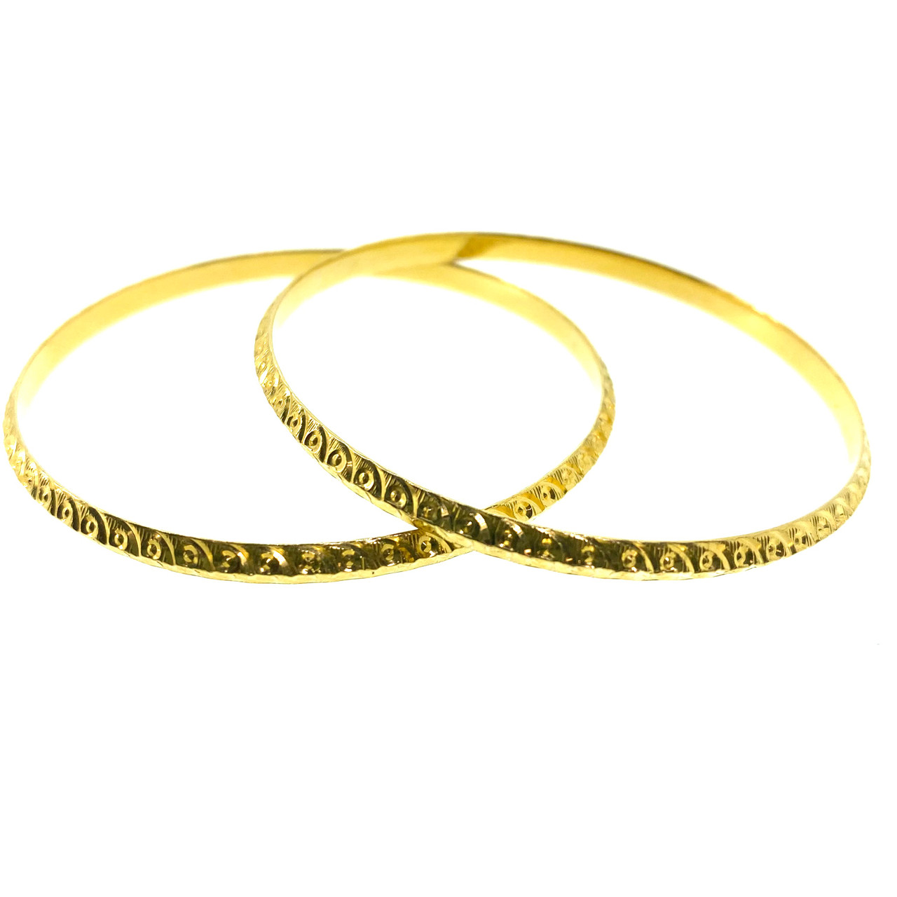 LADIES LASER CUT SLIP ON KADA 22K YELLOW GOLD PAIR OF