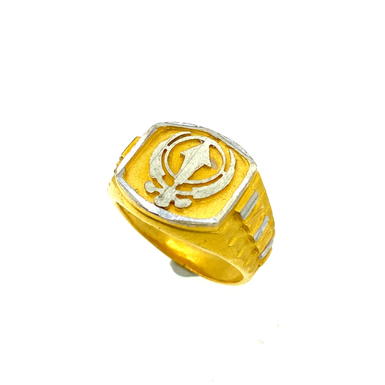 Men's 22K Gold Khanda Ring – Gold Palace