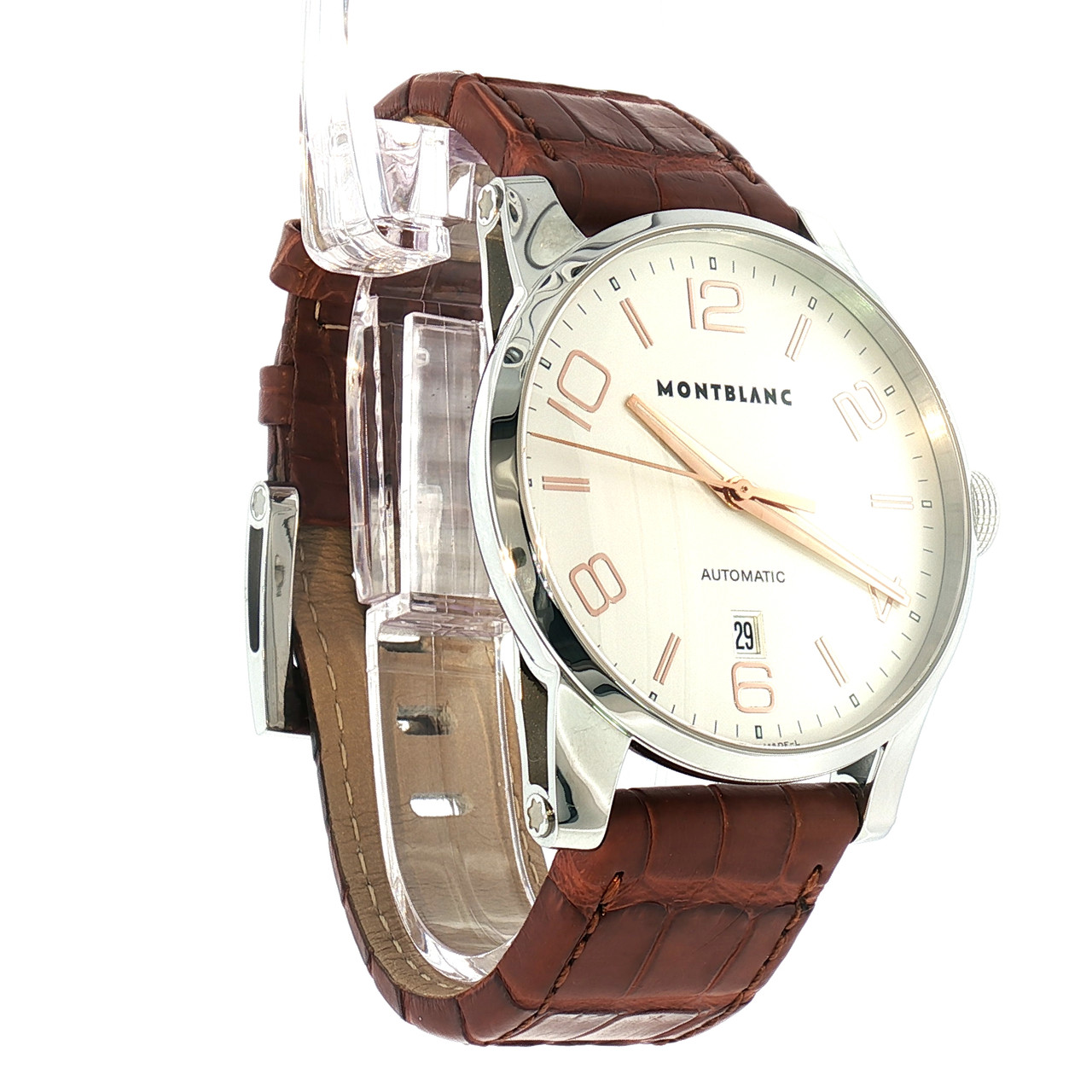 Montblanc - Timewalker Automatic Silver Dial Brown Leather Men's