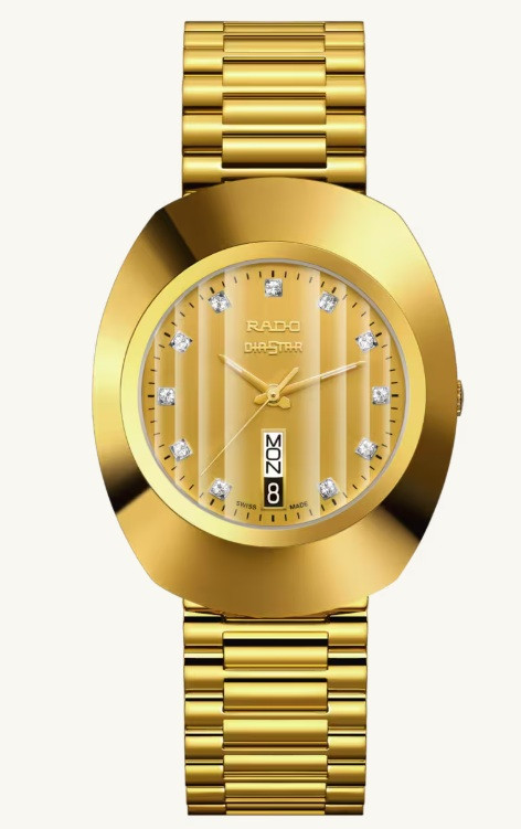Rado DiaStar Original R12304303 Gold Dial Diamond Watch | Full