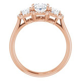3 Stone Oval Engagement Ring - ROSE GOLD