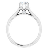 ROUND CATHEDRAL ENGAGEMENT RING - WHITE GOLD