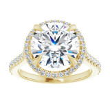 ROUND HALO-STYLE ENGAGEMENT RING - YELLOW GOLD