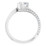 ROUND ACCENTED ENGAGEMENT RING - WHITE GOLD-1707853574