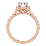 CUSHION  HALO-STYLE ENGAGEMENT RING - ROSE GOLD