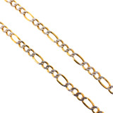 MENS TWO TONE FIGARO CHAIN - 22K GOLD