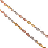LADIES TRI COLOR CHAIN WITH TWISTED STYLE - 22K GOLD