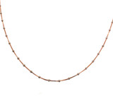 LADIES TWO TONE BOX CHAIN WITH MINI BALLS - 22K ROSE GOLD 