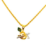 OM PENDNAT FEATURING BASURI, MEENAKARI AND RHODIUM POLISH - 22K GOLD