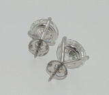 Back view of 14K white gold diamond stud earrings with secure posts