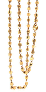 22K Yellow Gold Faceted Geometric Bead Necklace – 24 Inch, 24.2 Grams