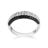 Black & White Diamond Ring - 18kt white gold