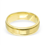Men's Brushed Inlay Wedding Ring - 14kt yellow gold