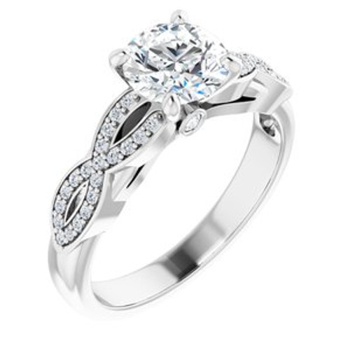 ROUND INFINITY-INSPIRED ENGAGEMENT RING - WHITE GOLD