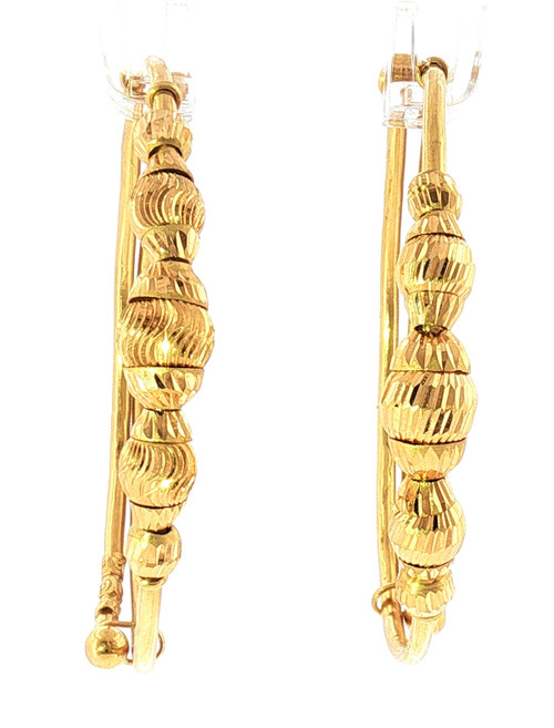 22k yellow gold baby girl pipe bracelet with laser cut beads