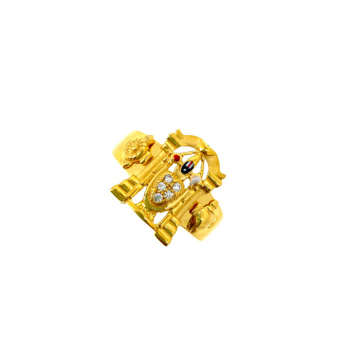 1 gram gold plated shiv on black stone gorgeous design ring for men - –  Soni Fashion®